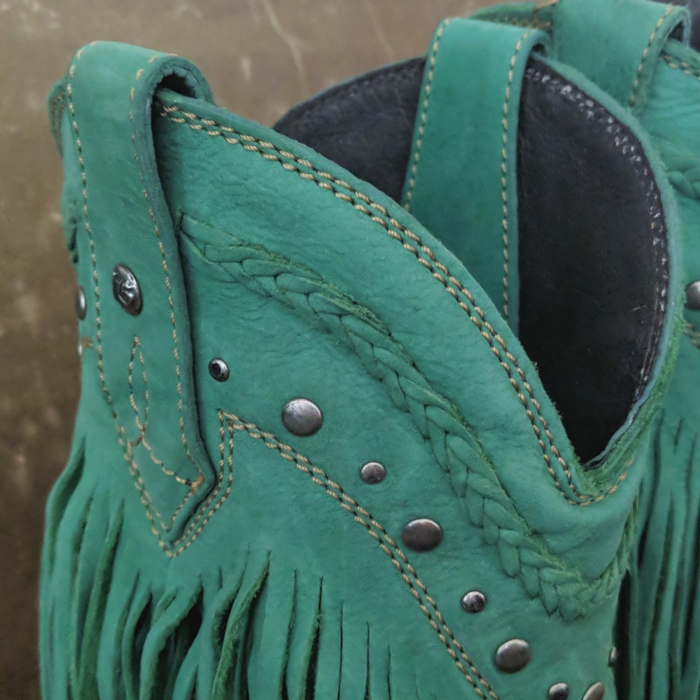 LIBERTY BLACK Vegas Turquesa LB71124 fringed cowgirl western boots sz 6.5 EUC - Picture 12 of 16
